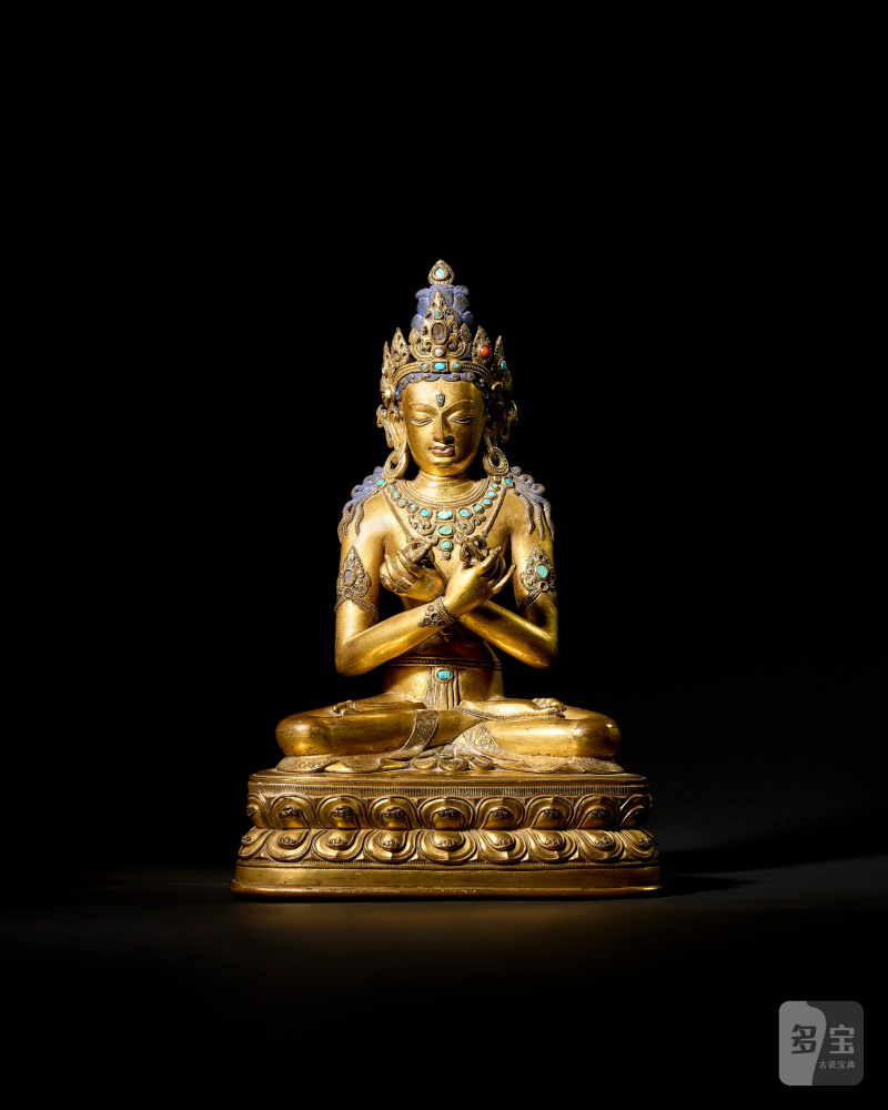 STATUE DE VAJRADHARA EN ALLIAGE DE CUIVRE DORÉ  TIBET, XIVE SIÈCLE